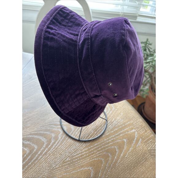 VTG Banana Republic 100% Cotton Purple Velvet Bucket Hat Whimsigoth | S‎ main image 8